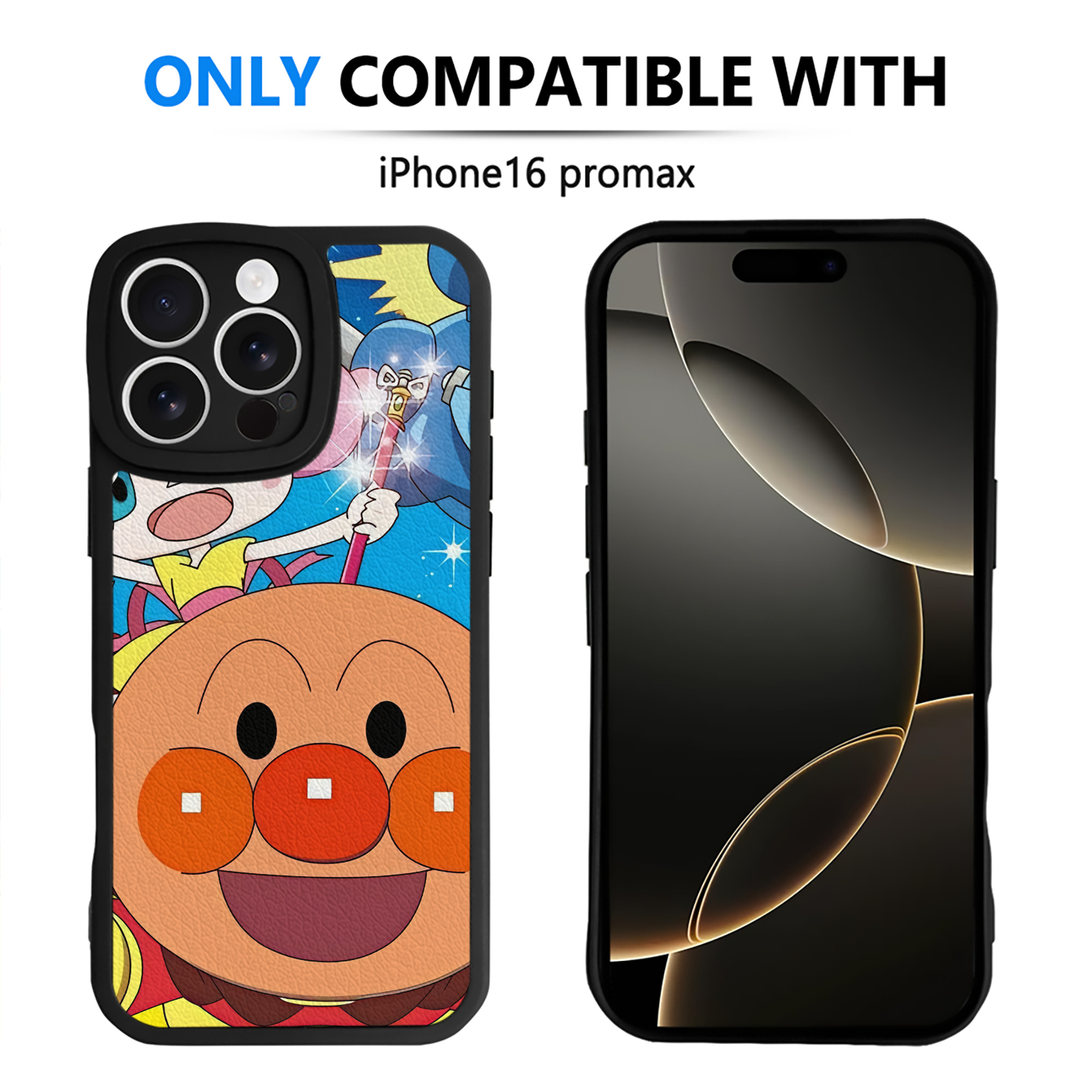 （画像用） アンパンマン Anpanman 【iPhone 16シリーズ対応】シリコンスマホケース（レザー調） 材質：シリコン